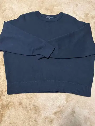 UNIQLO:C 스무스 코튼 크루넥 스웨터 블랙 사이즈 3XL