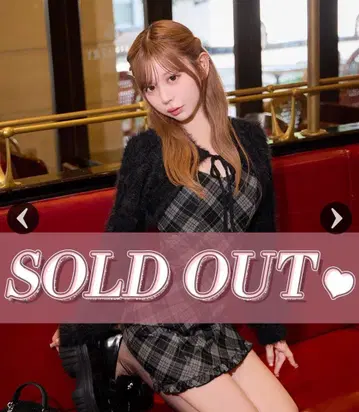 미셸 마카롱 샤기 볼레로 set 체크 원피스