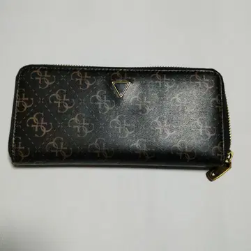 GUESS 로고 패턴 장지갑 블랙