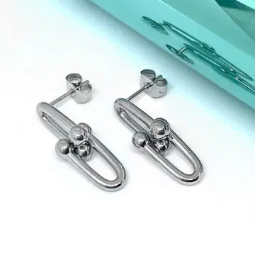 새상품 더블 링크 귀걸이 하드웨어 닻 스테인리스 316L