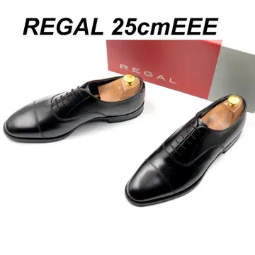 미사용 REGAL 리걸 25cmEEE 0806 스트레이트 팁 블랙