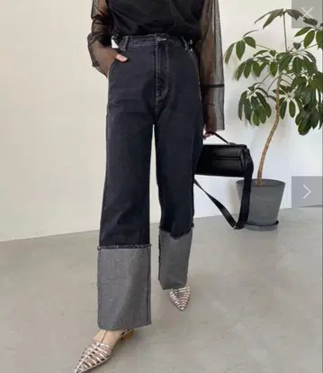 capricieux le'mage 롤업 스트레이트 데님