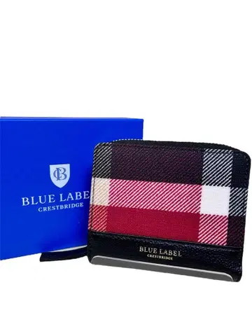 미사용품 BLUE LABEL 블랙 라벨 크레스트 이단 접이식 지갑