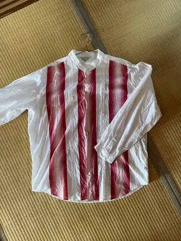 J. Peterman XL 화이트/레드 긴팔 셔츠