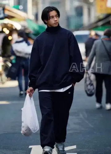 SSZ x AH x 로스아파 맨투맨 셋업 네이비