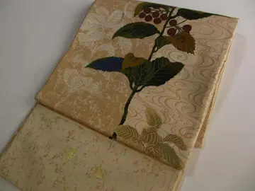 엽심 멋진 후쿠로 오비 자수 실크 미재단품