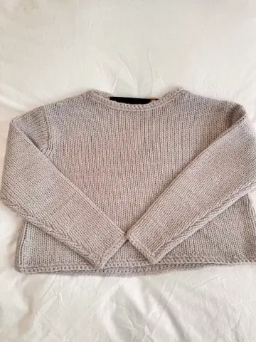 셀포드 그레이 숏 니트 뒷면 리본