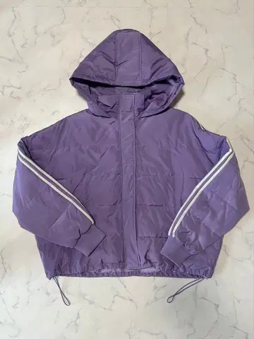 퍼플 후드 부착 충전솜 아우터 W C
