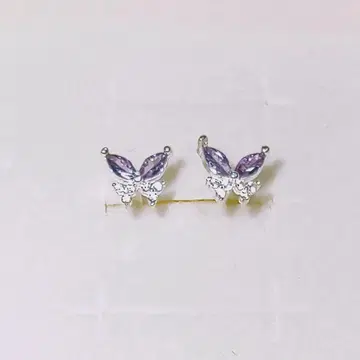 순은 귀걸이 실버 버터플라이 모티브 양쪽 귀용 부속품 일체