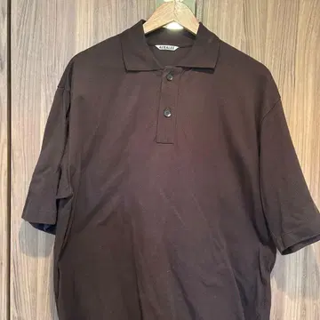 오라리 브라운 피케 셔츠