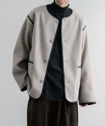 엡녹 파이핑 노카라 자켓