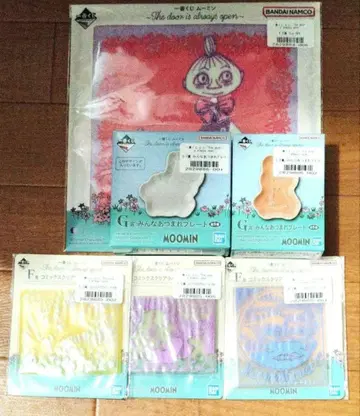 무민 제일복권 손수건 플레이트 코스터 6종 세트