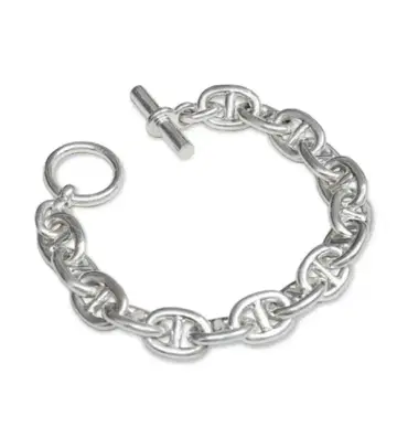 [ OVY ] 실버 앵커 체인 브레이슬릿