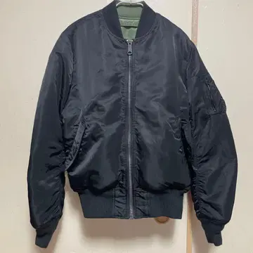 ALPHA 블랙 MA-1 플라이트 자켓 리버서블 Right-on