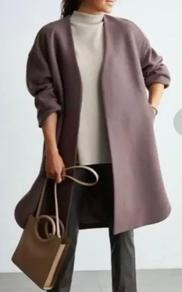 Mila Owen 셔츠 커브 노카라 코트