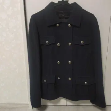 23구 네이비 더블 브레스트 피 코트