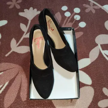 블랙 벨로아 펌프스 24.5cm 9cm 힐