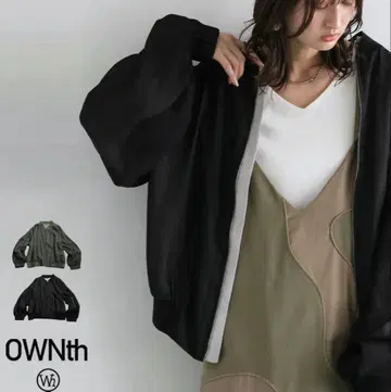 시어 블루종 여성용 아우터 바이컬러