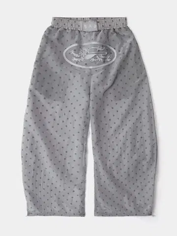 Badblood 그레이 도트 무늬 이지 팬츠