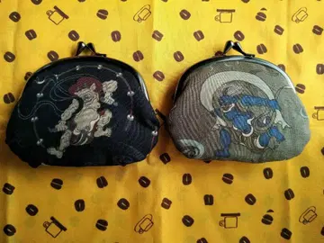 일본풍 자수 가마구치 코인 케이스 2세트