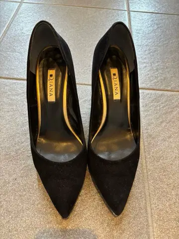 DIANA 다이애나 블랙 스웨이드 하이힐 펌프스 25.0cm