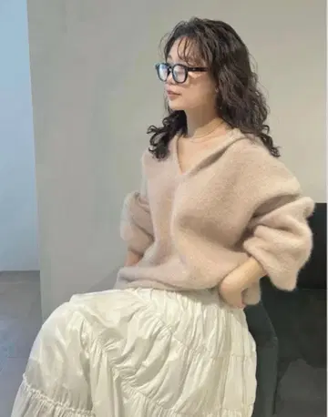 프레이 아이디 니트 후디 핑크 베이지 프레이 아이디