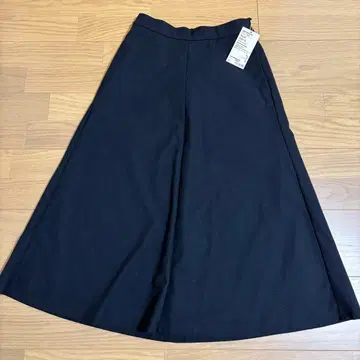 택 포함 새상품 무인양품 플레어 스커트 스트레치 기모 S 블랙 뒷면 밴딩