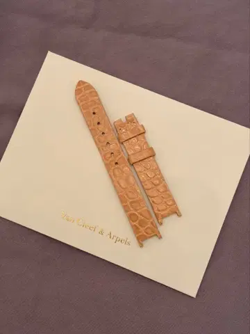 반클리프 아펠 시계 벨트 정품 악어 가죽 핑크 베이지