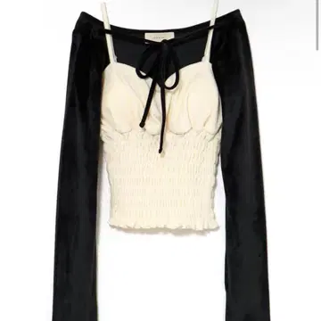 andmary Mei shirring tops Black