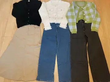 여성용 의류 묶음 판매 6벌 지유 그레일 니트 데님