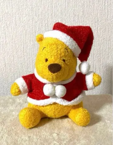 [ 새상품 미사용 ] 곰돌이 푸 봉제 인형 산타 사양 약 18cm