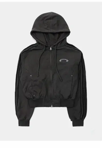 Badblood 블랙 크롭 후드티