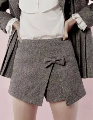 epine 리본 스커트 팬츠 그레이
