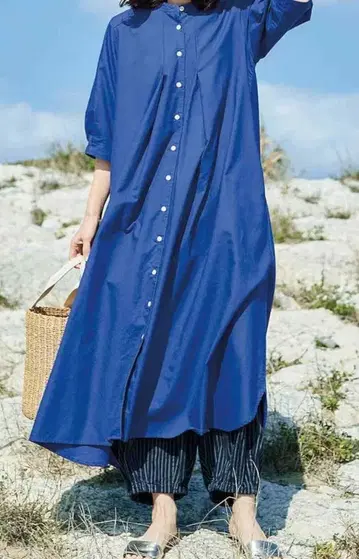 써니클라우드 파란 파라솔 원피스 셔츠 원피스