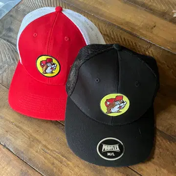 Buc-ee's 캡 빨간색 블랙 새상품 2개 세트 M/L