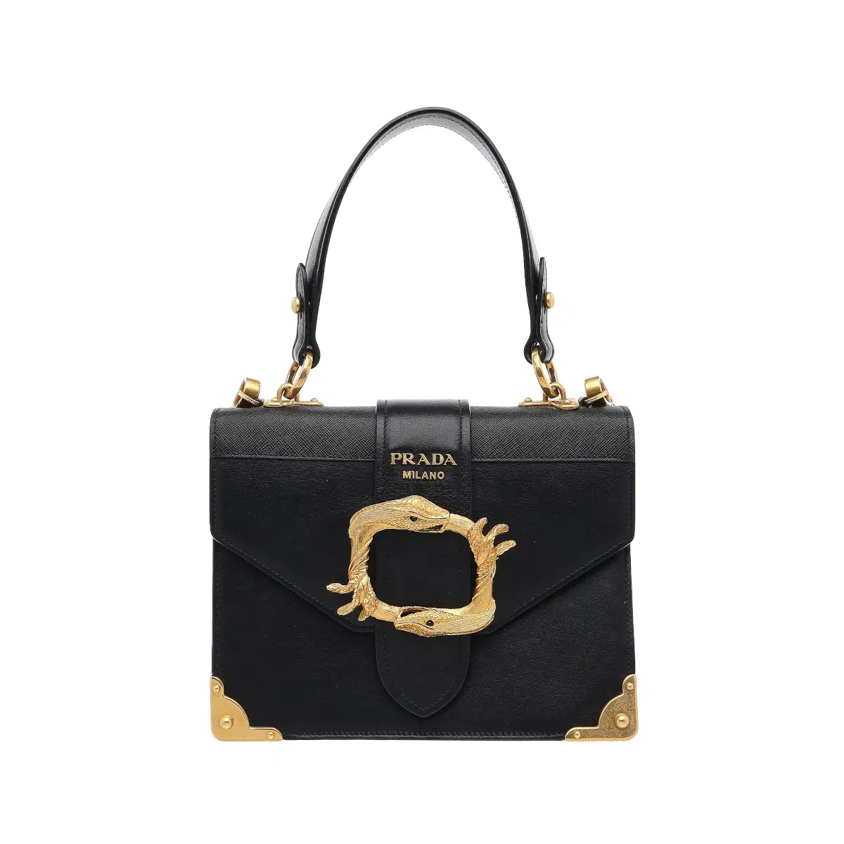 Prada Gold Snake Tote Bag / Shoulder Bag