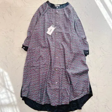 택 포함 미사용품 ZUCCA 사라사 프린트 롱 원피스