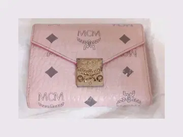 MCM 접이식 지갑 파우더 핑크