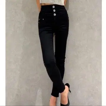 TINY 하이웨스트 허리 크로스 스키니 데님 팬츠