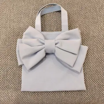 뮤게 리본 포함 라이트 블루 토트백