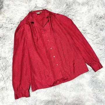 [ Pykettes ] 올 패턴 긴팔 블라우스 파워 숄더 레트로 빈티지