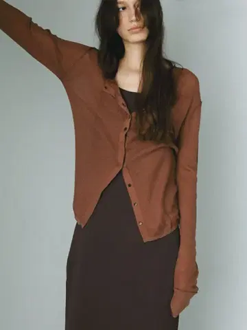 새상품 etretokyo 시어 하이 게이지 니트 가디건