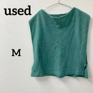 울 혼방 슬리브리스 상의 그린 계열