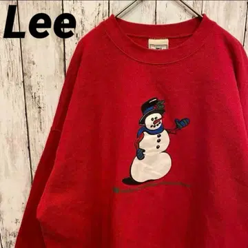 미국 빈티지 의류 Lee 눈사람 프린트 맨투맨 트레이닝복 레드