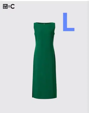 택 포함 UNIQLO:C 유니클로 씨 크레이프 저지 원피스 그린