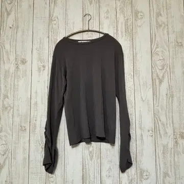 PINUE 피누에 긴팔 티셔츠 롱t 셔링 그레이