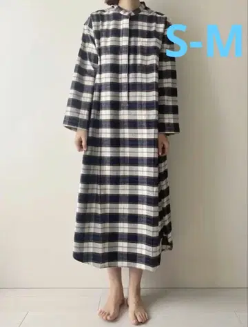 무인 플란넬 쿠르타 S-M 아이보리 패턴