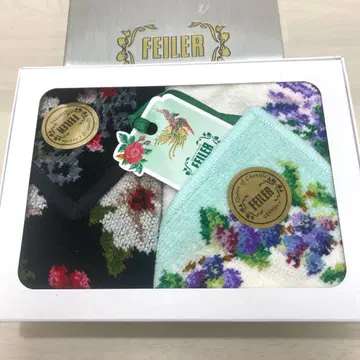 새상품 FEILER 페이 꽃무늬 손수건 기프트 박스 2개 세트