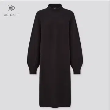 유니클로 3D 코튼 벌룬 슬리브 원피스