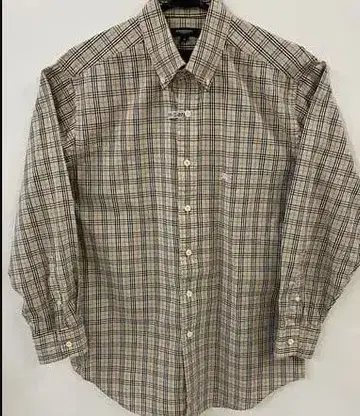 체크 무늬 버튼 다운 긴팔 셔츠